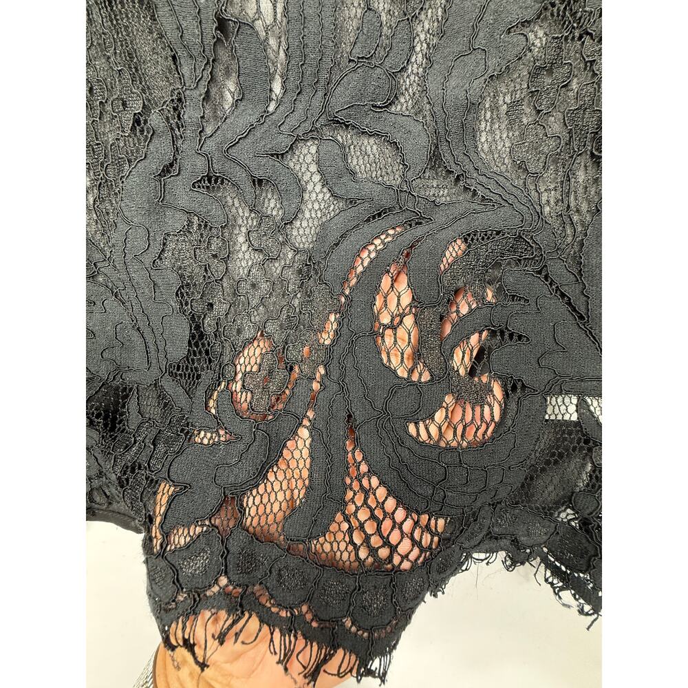 Peach Women’s black semi sheer lace bell sleeves blouse top - size medium - Picture 3 of 10
